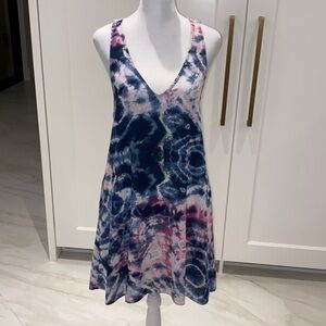 Aqua flowy dress Small